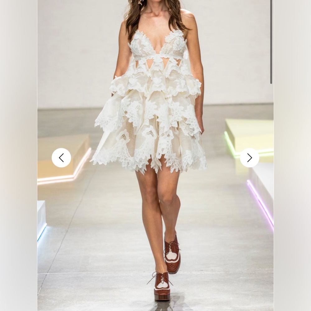 NWT Zimmermann Crush Tiered Lace Minidress
Ivory White Crush Tiered Ruffle Dress - Picture 3 of 15